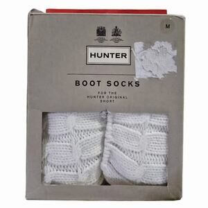 Hunter Boot Socks Original Short 6 Stitch Natural White Women Size M 5-7 NIB